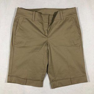 Ann Taylor Shorts Womens 4 Cuff Boardwalk Short Bermuda Tan Khaki 272225 NEW $48